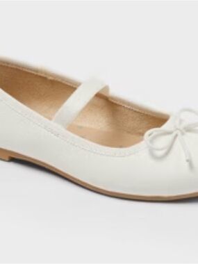 Cat & Jack White Ballet Flats with Bow Sz 12